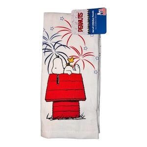 Peanuts Snoopy Fireworks Patriotic Set of 2 Kitchen Dish Towel